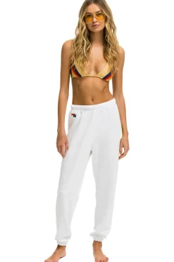 Sweatpants | Aviator Nation SMILEY 2 LIGHT WEIGHT SWEATPANTS - WHITE