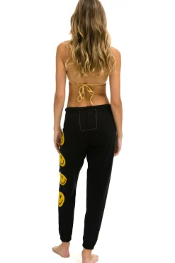 Sweatpants | Aviator Nation SMILEY 2 LIGHT WEIGHT SWEATPANTS - BLACK