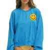 Sweatshirts | Sweatshirts | Aviator Nation SMILEY 2 RELAXED SWEATSHIRT - OCEAN