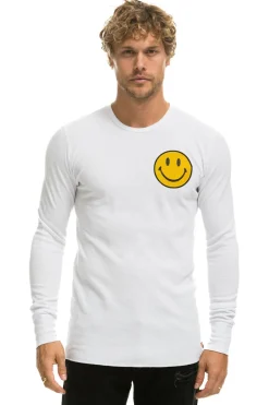 Tees | Aviator Nation SMILEY 2 THERMAL - WHITE