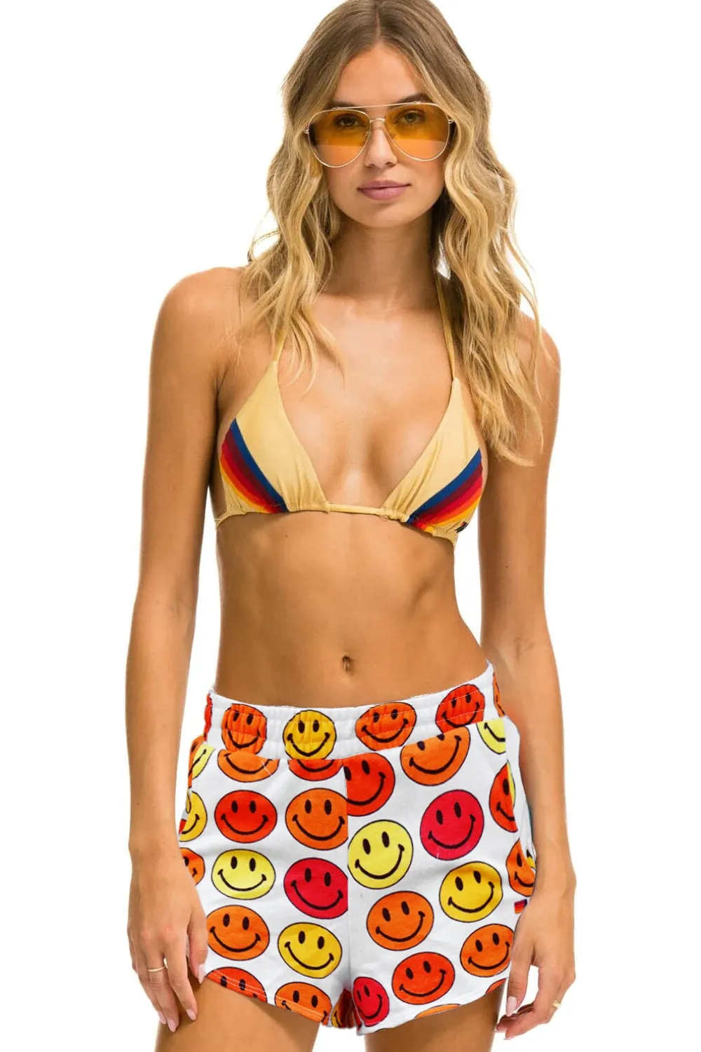 Shorts | Aviator Nation SMILEY BINGO LOUNGER SHORT - WHITE