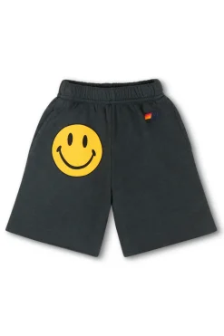 Kid's Shorts | Aviator Nation SMILEY KIDS SWEATSHORTS - CHARCOAL