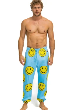 Sweatpants | Aviator Nation SMILEY REPEAT MENS SWEATPANTS - SKY