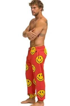 Sweatpants | Aviator Nation SMILEY REPEAT MENS SWEATPANTS - RED