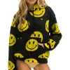 Hoodies | Hoodies | Aviator Nation SMILEY REPEAT RELAXED PULLOVER HOODIE - BLACK