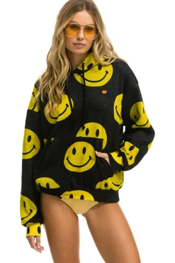 Hoodies | Hoodies | Aviator Nation SMILEY REPEAT RELAXED PULLOVER HOODIE - BLACK