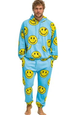 Hoodies | Hoodies | Aviator Nation SMILEY REPEAT RELAXED PULLOVER HOODIE - SKY