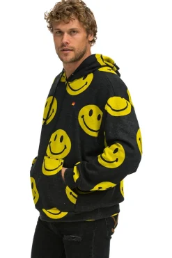 Hoodies | Hoodies | Aviator Nation SMILEY REPEAT RELAXED PULLOVER HOODIE - BLACK