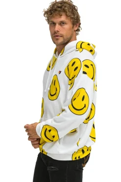 Hoodies | Hoodies | Aviator Nation SMILEY REPEAT RELAXED PULLOVER HOODIE - WHITE