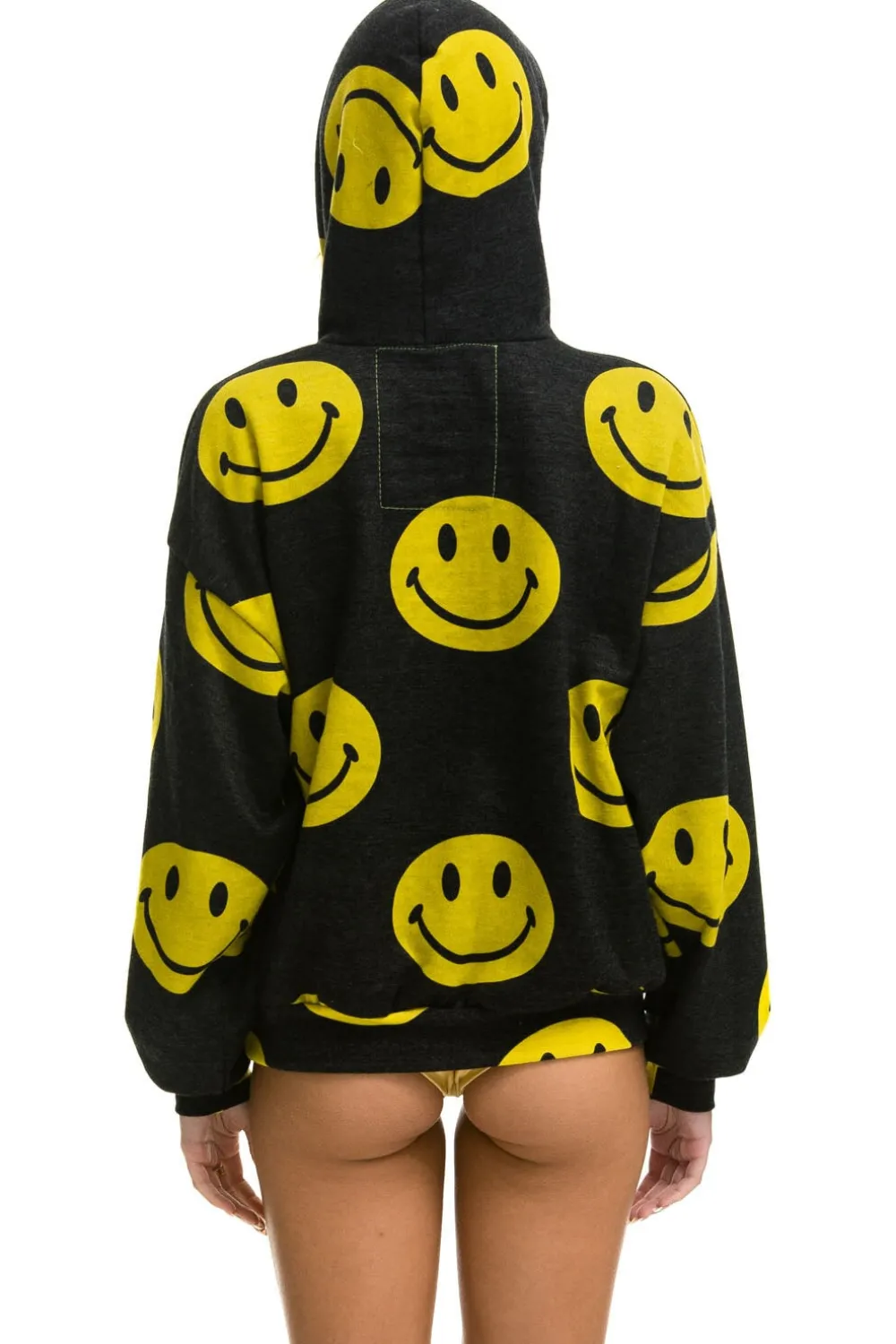 Hoodies | Hoodies | Aviator Nation SMILEY REPEAT RELAXED PULLOVER HOODIE - BLACK