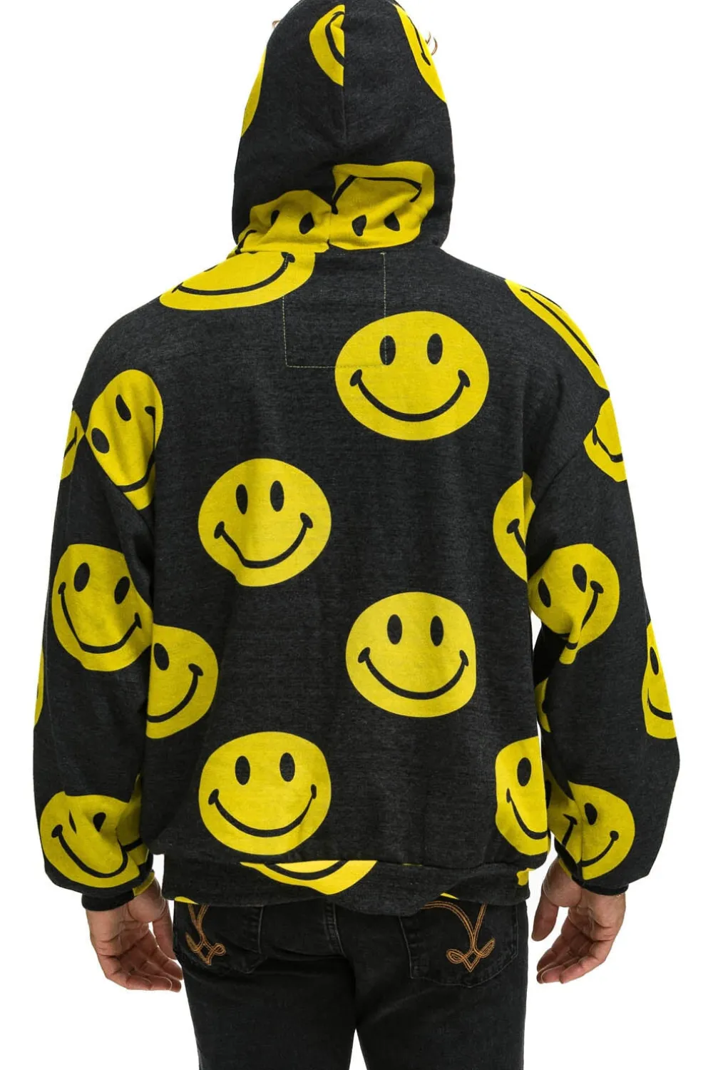 Hoodies | Hoodies | Aviator Nation SMILEY REPEAT RELAXED PULLOVER HOODIE - BLACK