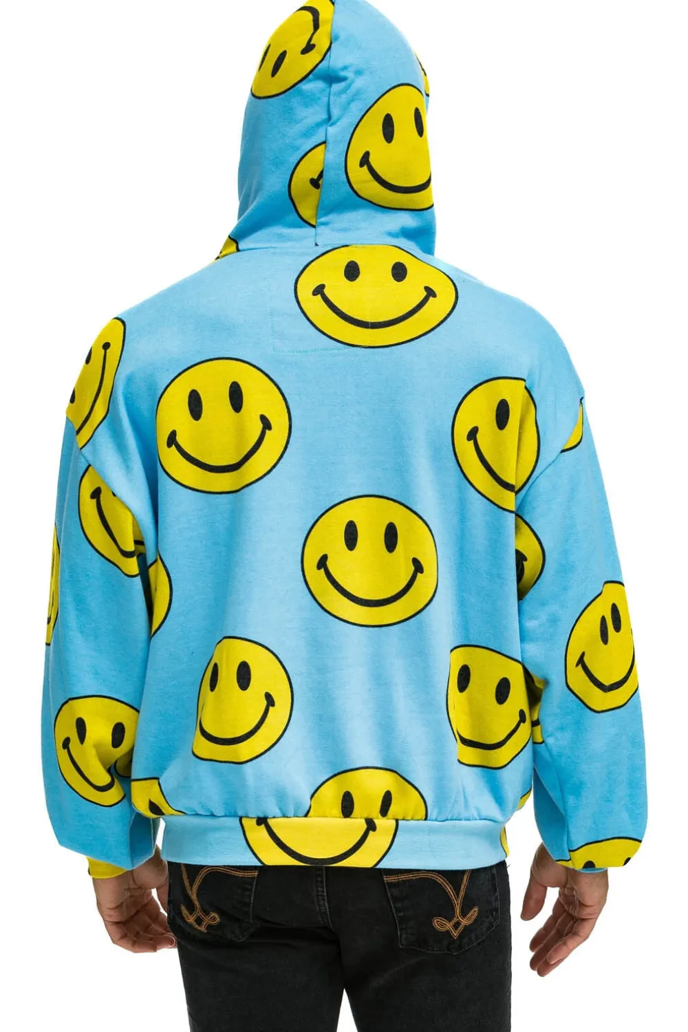 Hoodies | Hoodies | Aviator Nation SMILEY REPEAT RELAXED PULLOVER HOODIE - SKY