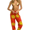 Sweatpants | Aviator Nation SMILEY REPEAT SWEATPANTS - RED