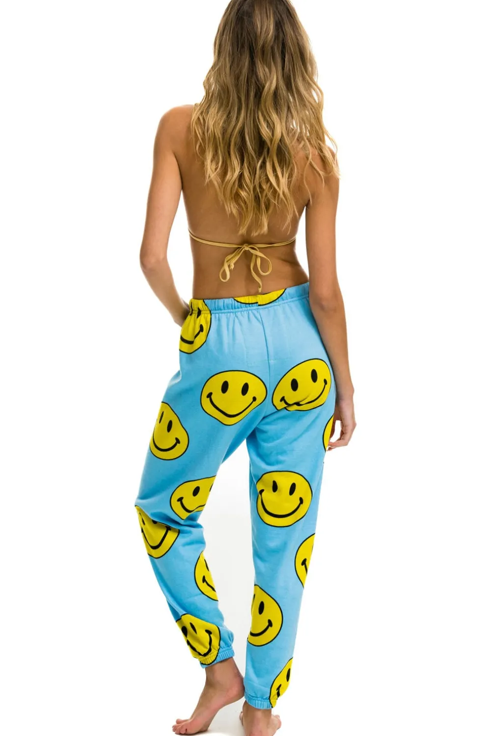 Sweatpants | Aviator Nation SMILEY REPEAT SWEATPANTS - SKY