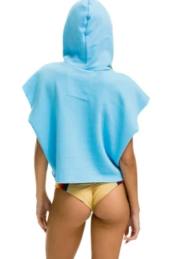 Hoodies | Aviator Nation SMILEY SUNSET SLEEVELESS RELAXED CROPPED PULLOVER HOODIE - SKY