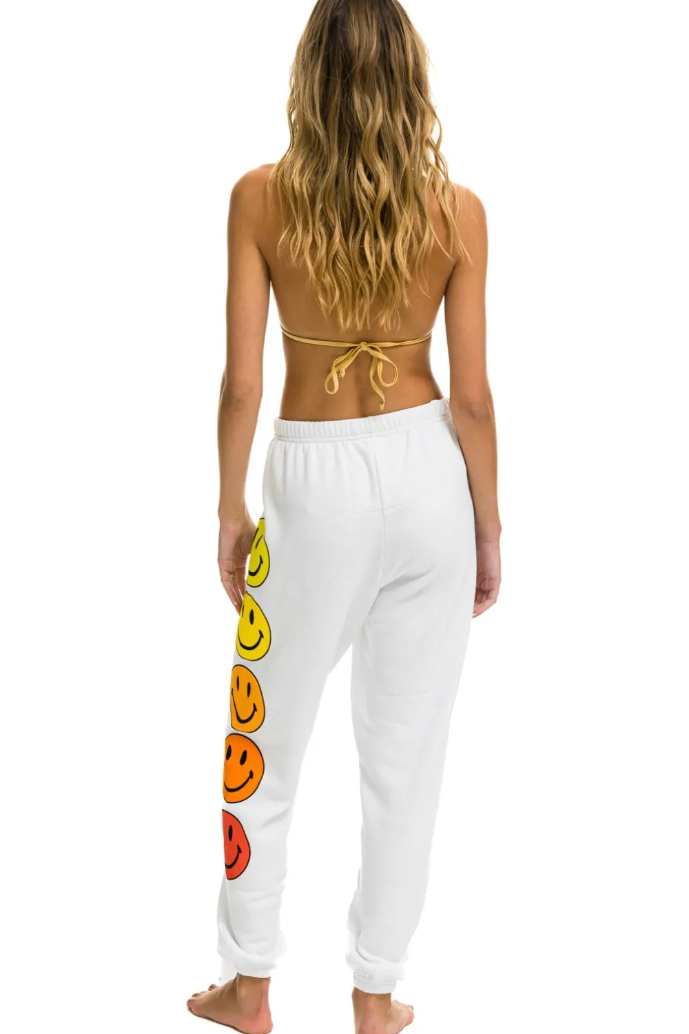 Sweatpants | Aviator Nation SMILEY SUNSET SWEATPANTS - WHITE