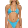 Swim Bottoms | Aviator Nation SPARKLE GYPSY RING HI-CUT FULL COVERAGE BIKINI BOTTOMS - SKY
