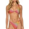 Swim Tops | Aviator Nation SPARKLE RIVIERA KNOT FRONT TOP BIKINI TOP - RAINBOW