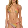 Swim Tops | Aviator Nation SPARKLE TURKS TRIANGLE BIKINI TOP - RAINBOW