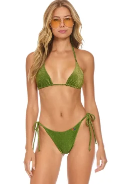 Swim Tops | Aviator Nation SPARKLE TURKS TRIANGLE BIKINI TOP - ARMY