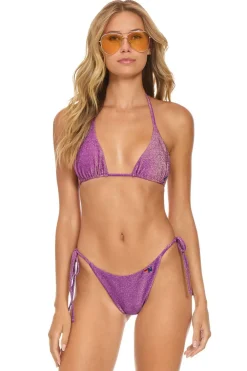 Swim Tops | Aviator Nation SPARKLE TURKS TRIANGLE BIKINI TOP - GRAPE