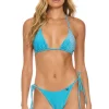 Swim Tops | Aviator Nation SPARKLE TURKS TRIANGLE BIKINI TOP - SKY