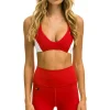 Activewear | Activewear | Aviator Nation SPEED 6IN HI-RISE BIKER SHORT - CHERRY