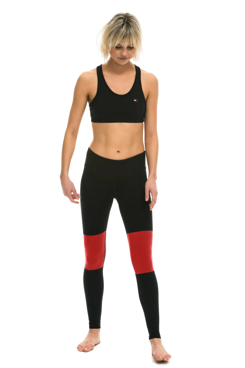 Activewear | Activewear | Aviator Nation SPRINTER FULL LENGTH LEGGINGS - BLACK // RED BLACK//RED