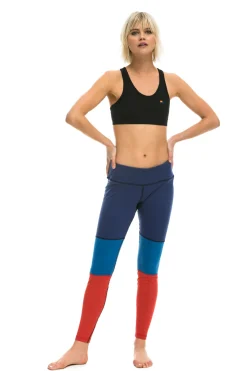 Activewear | Activewear | Aviator Nation SPRINTER FULL LENGTH LEGGINGS - POSEIDON / CARIBBEAN / RED