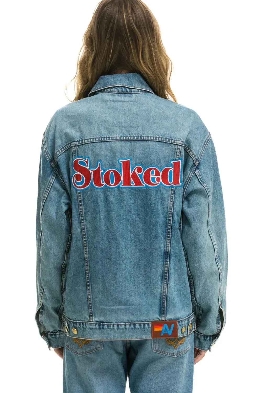 Denim | Denim | Aviator Nation STOKED OVERSIZED CONCERT DENIM JACKET - VINTAGE