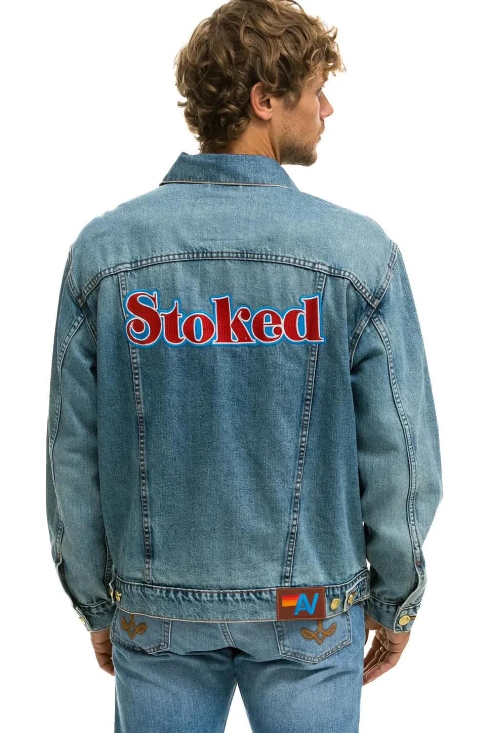 Denim | Denim | Aviator Nation STOKED OVERSIZED CONCERT DENIM JACKET - VINTAGE