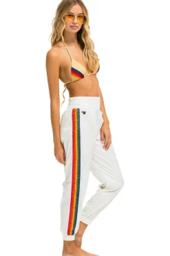 Sweatpants | Aviator Nation 5 STRIPE HI RISE WIND PANT - VINTAGE WHITE VINTAGEWHITE