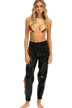 Sweatpants | Aviator Nation 5 STRIPE HI RISE WIND PANT - BLACK