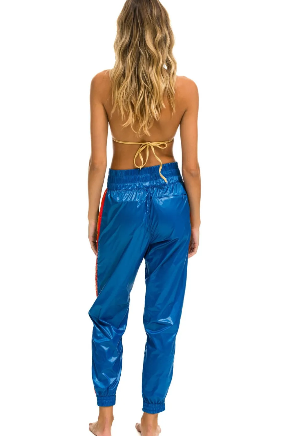 Sweatpants | Aviator Nation 5 STRIPE HI RISE WIND PANT - SNORKEL BLUE SNORKELBLUE