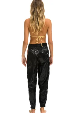 Sweatpants | Aviator Nation 5 STRIPE HI RISE WIND PANT - BLACK