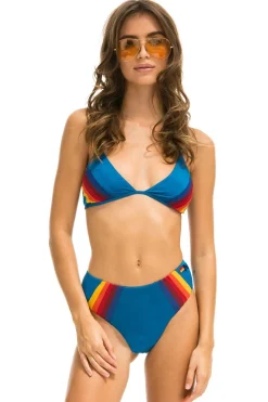 Swim Bottoms | Aviator Nation 5 STRIPE HI-WAISTED BIKINI BOTTOMS - ANTIGUA
