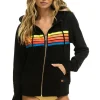Hoodies | Hoodies | Aviator Nation 5 STRIPE HOODIE - BLACK // NEON RAINBOW BLACK//NEONRAINBOW