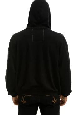 Hoodies | Hoodies | Aviator Nation 5 STRIPE HOODIE - BLACK // NEON RAINBOW BLACK//NEONRAINBOW