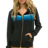 Hoodies | Hoodies | Aviator Nation 5 STRIPE HOODIE - CHARCOAL // BLUE CHARCOAL//BLUE