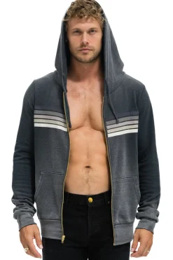 Hoodies | Hoodies | Aviator Nation 5 STRIPE HOODIE - FADED SMOKE FADEDSMOKE