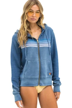 Hoodies | Hoodies | Aviator Nation 5 STRIPE HOODIE - FADED WATER FADEDWATER