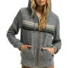 Hoodies | Hoodies | Aviator Nation 5 STRIPE HOODIE - HEATHER GREY // GREY HEATHERGREY//GREY
