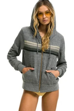Hoodies | Hoodies | Aviator Nation 5 STRIPE HOODIE - HEATHER GREY // GREY HEATHERGREY//GREY