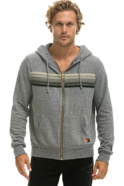 Hoodies | Hoodies | Aviator Nation 5 STRIPE HOODIE - HEATHER GREY // GREY HEATHERGREY//GREY