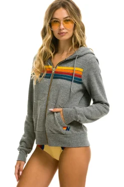 Hoodies | Hoodies | Aviator Nation 5 STRIPE HOODIE - HEATHER GREY HEATHERGREY
