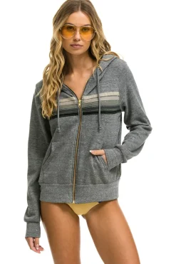 Hoodies | Hoodies | Aviator Nation 5 STRIPE HOODIE - HEATHER GREY // GREY HEATHERGREY//GREY