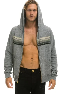 Hoodies | Hoodies | Aviator Nation 5 STRIPE HOODIE - HEATHER GREY // GREY HEATHERGREY//GREY