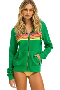Hoodies | Hoodies | Aviator Nation 5 STRIPE HOODIE - KELLY GREEN // NEON PINK // YELLOW KELLYGREEN//NEONPINK//YELLOW