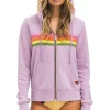 Hoodies | Hoodies | Aviator Nation 5 STRIPE HOODIE - MAUVE // PINK // GREEN MAUVE//PINK//GREEN