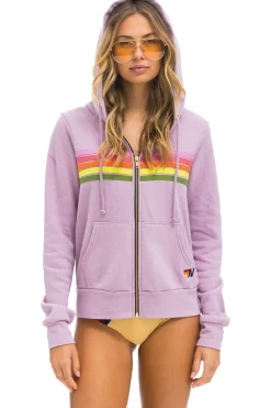 Hoodies | Hoodies | Aviator Nation 5 STRIPE HOODIE - MAUVE // PINK // GREEN MAUVE//PINK//GREEN